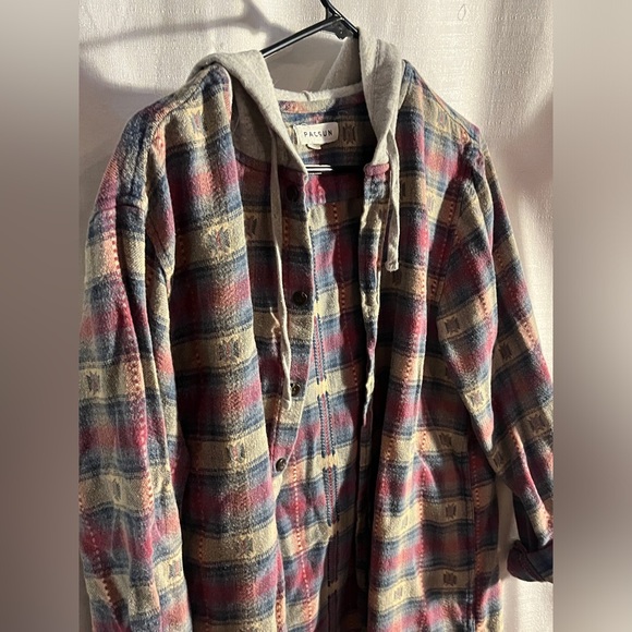 PacSun Other - PacSun Medium Hooded Plaid Long Sleeve Shirt